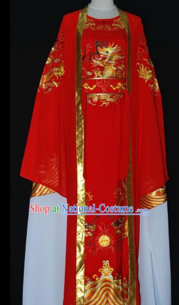 Chinese Beijing Opera Prince Red Costume Peking Opera Niche Embroidery Robe for Adults