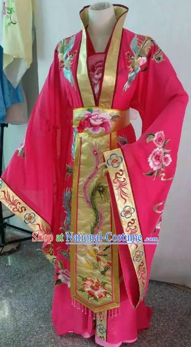 Top Grade Chinese Beijing Opera Diva Rosy Dress China Peking Opera Empress Embroidered Costume