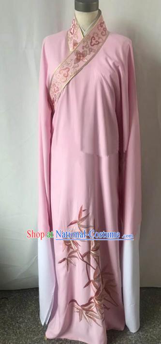 Chinese Beijing Opera Scholar Costume Peking Opera Niche Pink Embroidery Leaf Robe for Adults