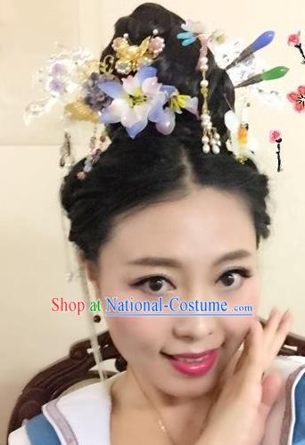 Chinese Ancient Hair Accessories Bride Wedding Tassel Hairpins Headwear Complete Set for Women