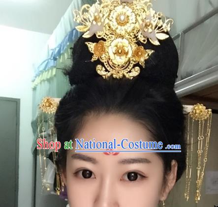 Chinese Ancient Hair Accessories Bride Wedding Barrettes Phoenix Coronet Tassel Hairpins Headwear for Women