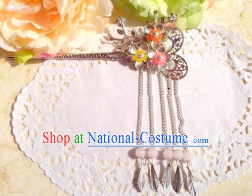 Chinese Ancient Hair Accessories Hanfu Hairpins Butterfly Tassel Step Shake for Women