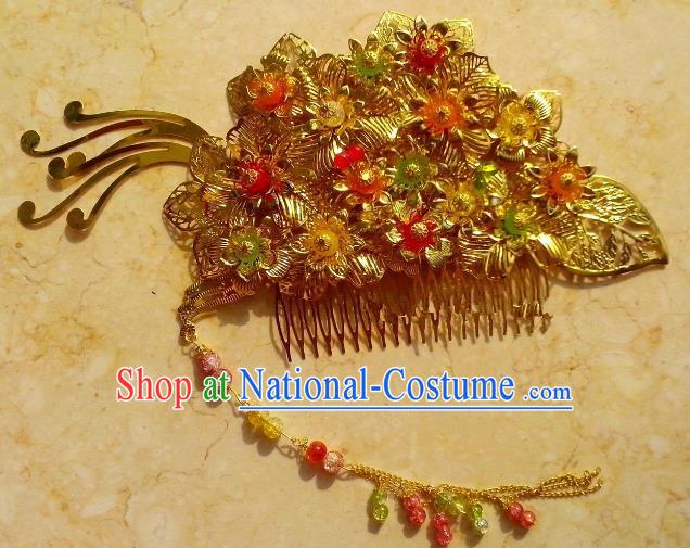 Chinese Ancient Hair Accessories Hairpins Hanfu Golden Flowers Hair Stick for Women