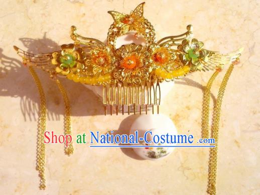 Chinese Ancient Hair Accessories Butterfly Hairpins Hanfu Golden Hair Stick for Women