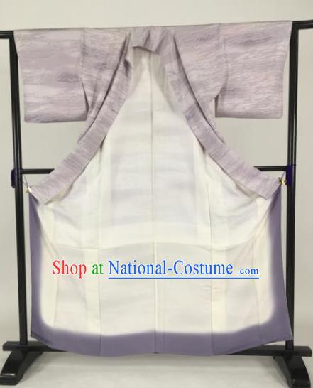 Japanese Samurai Palace Lilac Kimonos Traditional Wafuku Hakama Yukata Robe Costume for Men