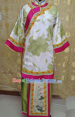 Chinese Ancient Manchu Lady Costume Qing Dynasty Young Mistress Xiuhe Suit for Women