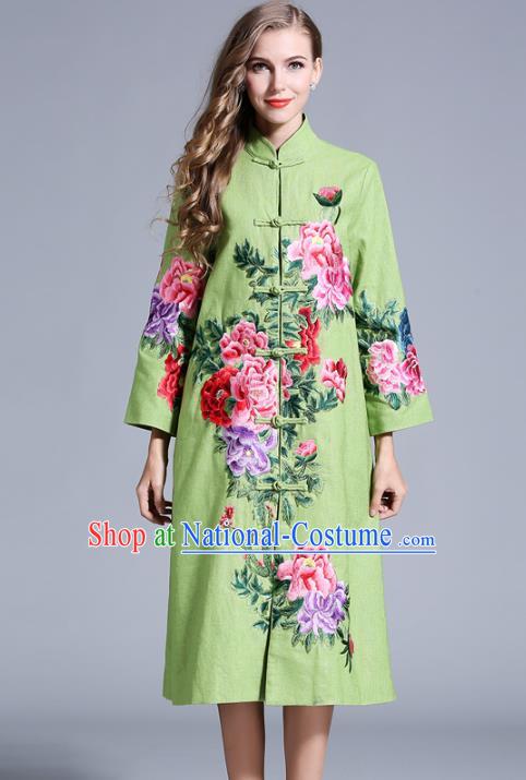 Traditional Ancient Chinese Young Women Cheongsam Dress Republic of China Tangsuit Stand Collar Blouse Dress Tang Suit Clothing