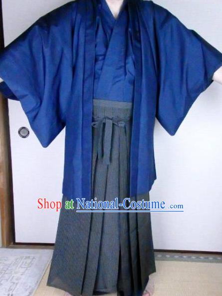 Japanese Samurai Kimonos Male Yukata Traditional Wafuku Hakama Haori Costume for Men