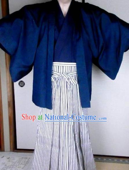 Japanese Garment Samurai Kimono Male Yukata Traditional Wafuku Hakama Haori Costume for Men