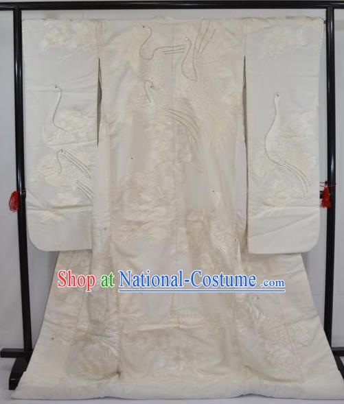 Ancient Japanese Wedding Garment Shiromuku Furisode Kimonos Traditional Yukata Dress Costume for Women