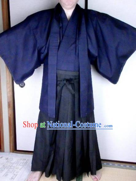 Japanese Samurai Garment Kimono Male Yukata Traditional Wafuku Hakama Haori Costume for Men