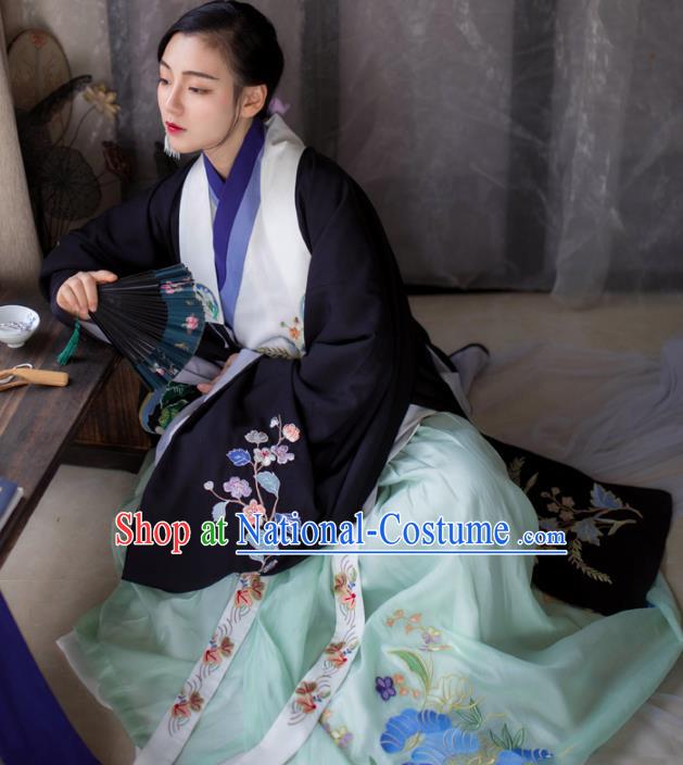 Chinese Ming Dynasty Nobility Lady Costume Ancient Princess Embroidered Hanfu Clothing Complete Set for Women