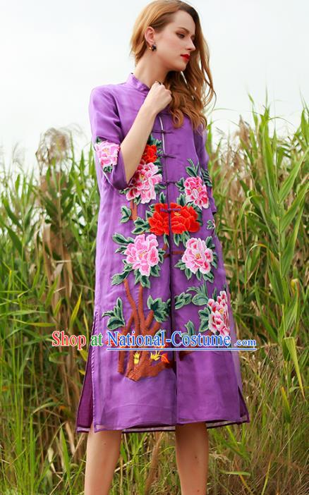 Traditional Ancient Chinese Young Women Cheongsam Dress Republic of China Tangsuit Stand Collar Blouse Dress Tang Suit Clothing