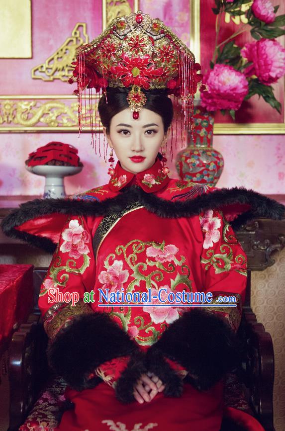 Chinese Traditional Palace Lady Historical Costume China Qing Dynasty Empress Xiaozhuang Clothing