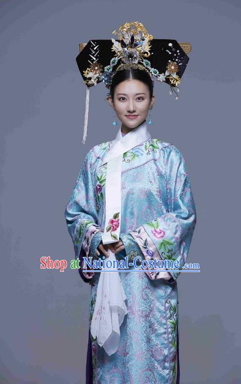 Chinese Traditional Palace Lady Historical Costume China Qing Dynasty Princess Clothing