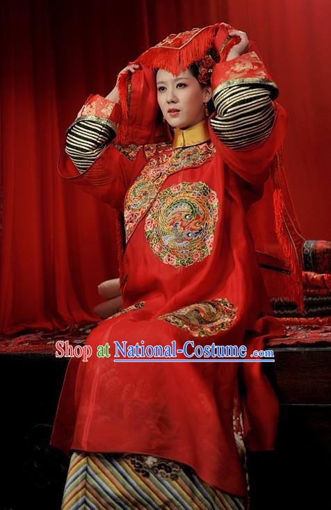 Chinese Traditional Palace Lady Wedding Historical Costume China Qing Dynasty Prince Guo Consort Clothing