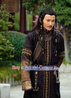 Chinese Traditional Historical Costume China Qing Dynasty Mongolian Prince Clothing