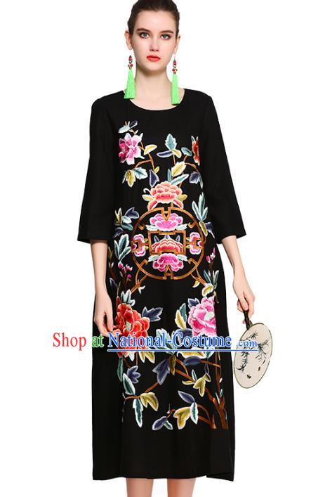 Traditional Ancient Chinese Young Women Cheongsam Dress Republic of China Tangsuit Stand Collar Blouse Dress Tang Suit Clothing