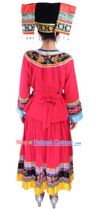 Traditional Chinese Miao Nationality Dance Clothing Hmong Ethnic Minority Costumes and Headwear