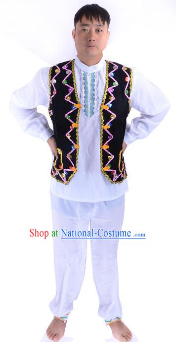 Traditional Chinese Uyghur Nationality Dance Costume, Chinese Uigurian Minority Folk Dance Clothing for Men