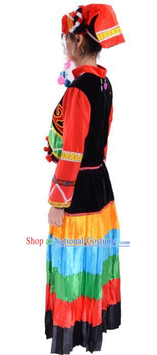 Traditional Chinese Miao Nationality Dance Clothing Hmong Ethnic Minority Costumes and Headwear