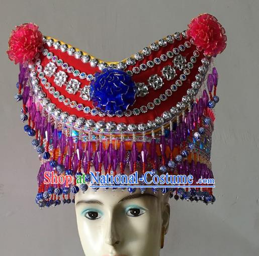 Traditional Chinese Yi Nationality Minority Hats Hair Accessories Ethnic Headwear for Women