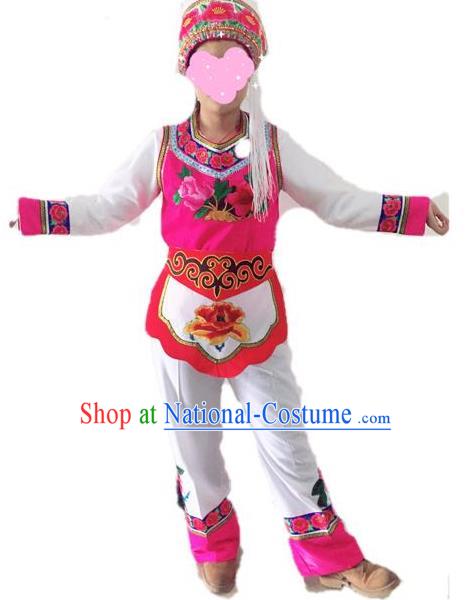 Traditional Chinese Bai Nationality Performance Clothing Ethnic Folk Dance Embroidered Costume for Women