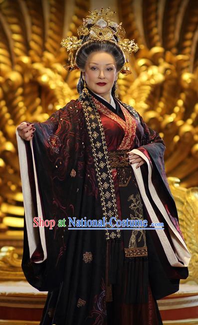 Ancient Chinese Han Dynasty Empress Dowager Dou Yifang Hanfu Dress Replica Costume for Women