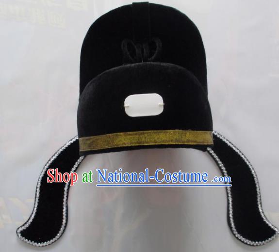 Traditional Chinese Beijing Opera Niche Hair Accessories Black Hats Peking Opera Lang Scholar Headwear