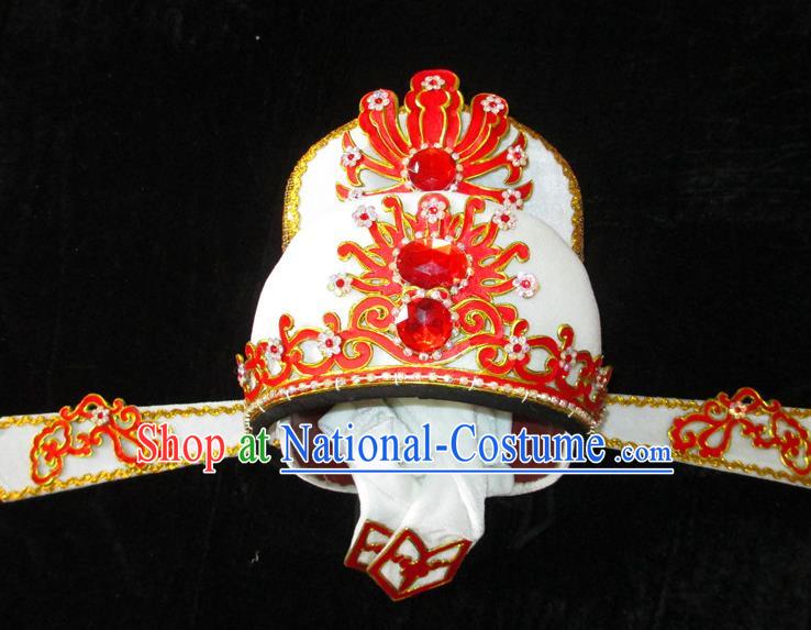 Traditional Chinese Beijing Opera Niche Hair Accessories White Hats Peking Opera Scholar Headwear