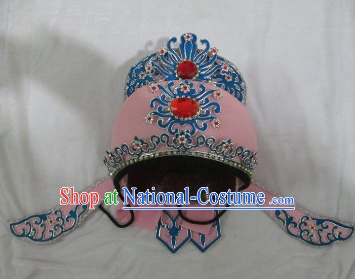 Traditional Chinese Beijing Opera Niche Hair Accessories Pink Hats Peking Opera Young Men Headwear