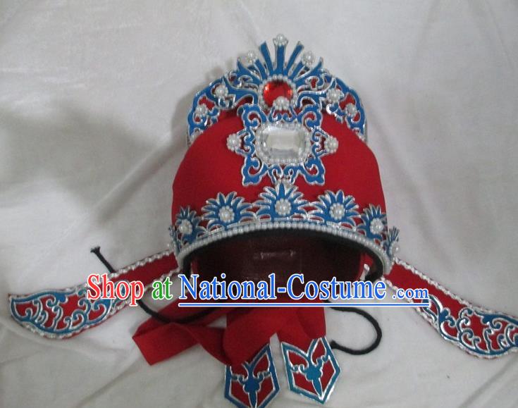 Traditional Chinese Beijing Opera Niche Hair Accessories Red Hats Peking Opera Young Men Headwear