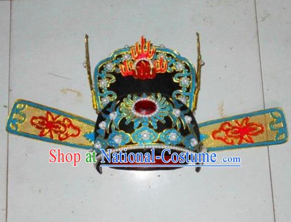 Traditional Chinese Beijing Opera Niche Hair Accessories Peking Opera Bridegroom Black Hats Headwear