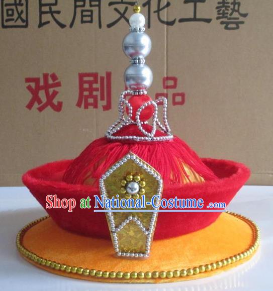 Traditional Chinese Beijing Opera Qing Dynasty Emperor Hats Hair Accessories Peking Opera Headwear