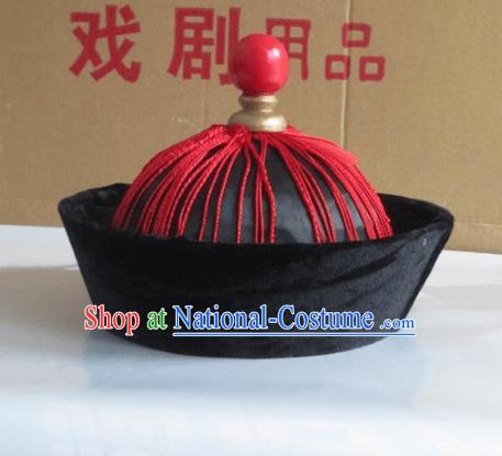 Traditional Chinese Beijing Opera Qing Dynasty Eunuch Hats Hair Accessories Peking Opera Headwear