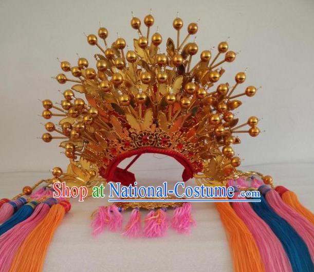 Traditional Chinese Beijing Opera Golden Butterfly Phoenix Coronet Peking Opera Actress Wedding Headwear