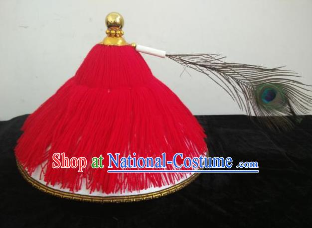 Traditional Chinese Beijing Opera Qing Dynasty Hats Peking Opera Military Officer Headwear