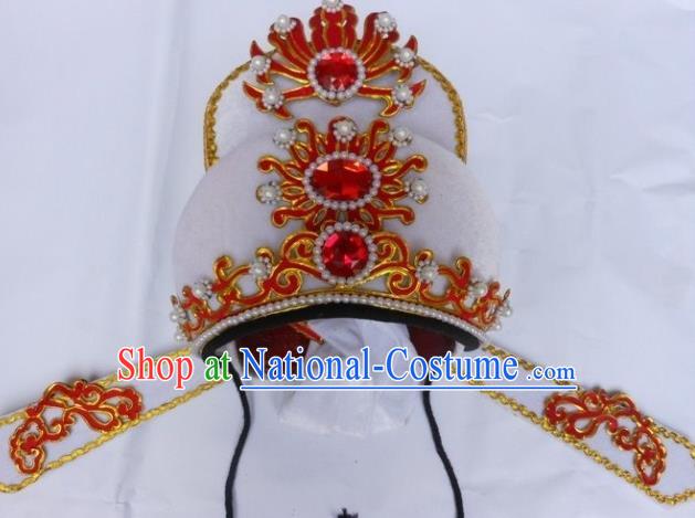 Traditional Chinese Beijing Opera Scholar White Hats Peking Opera Niche Headwear