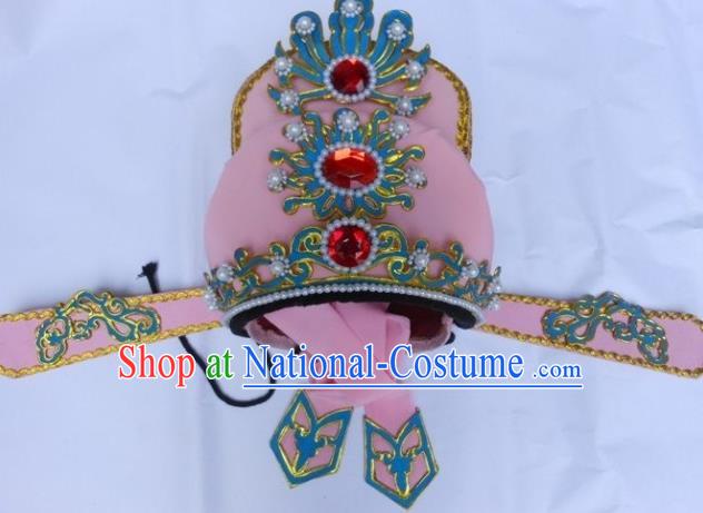 Traditional Chinese Beijing Opera Scholar Pink Hats Peking Opera Niche Headwear