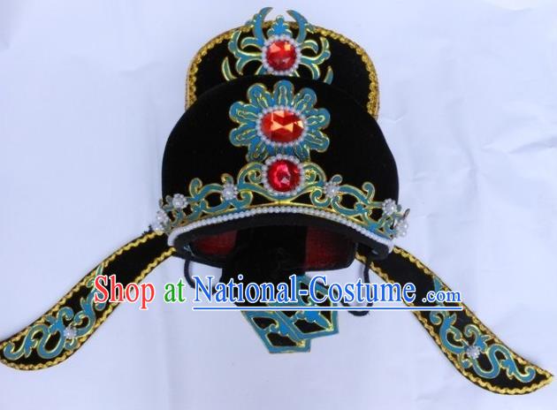 Traditional Chinese Beijing Opera Scholar Black Hats Peking Opera Niche Headwear