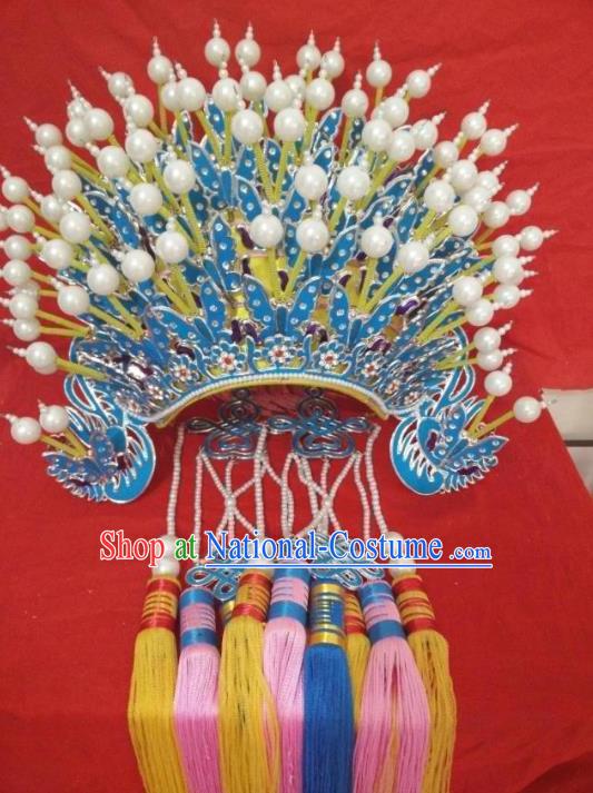 Traditional Chinese Beijing Opera Diva Phoenix Coronet Peking Opera Actress Hats Headwear