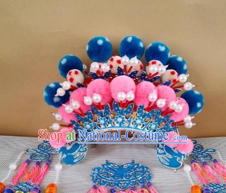 Chinese Traditional Beijing Opera Diva Phoenix Coronet Hair Accessories Peking Opera Actress Hats Headwear