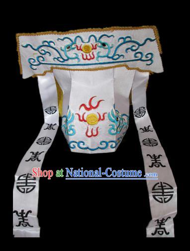 Traditional Chinese Beijing Opera Imperial Bodyguard White Hats Peking Opera Niche Headwear