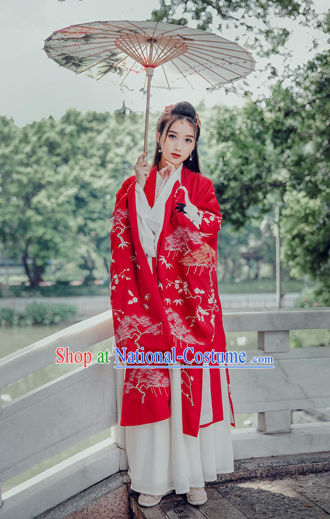 Top Traditional Hanfu Dress Embroidered Crane Clothing Daxiushan Formal Wear of Royal Chinese Women