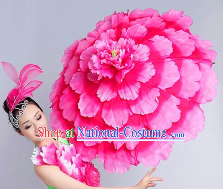 Chinese Folk Dance Props Accessories Stage Performance Peony Umbrellas for Women