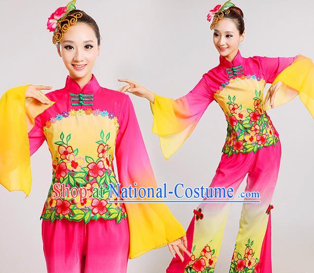 Traditional Chinese Folk Dance Costume, Chinese Yangko Drum Dance Clothing for Women