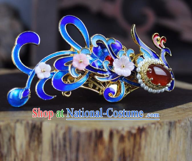 Chinese Ancient Handmade Hair Accessories Blueing Phoenix Hairpins for Women