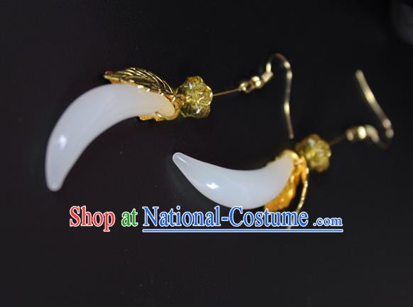 Chinese Ancient Handmade Earrings Accessories Moon Tassel Eardrop for Women