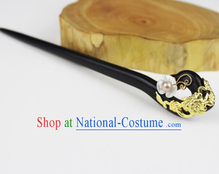 Chinese Ancient Handmade Hair Accessories Classical Hairpins Ebony Hair Clips for Women