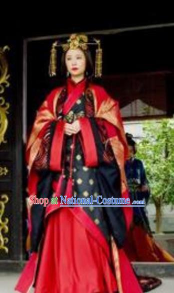 Ancient Traditional Chinese Eastern Han Dynasty Empress Yin Lihua Replica Costume Hanfu Wedding Dress for Women